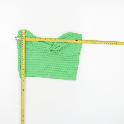Pull&Bear Women’s Green Cropped Knit Strapless Tank Top Size S