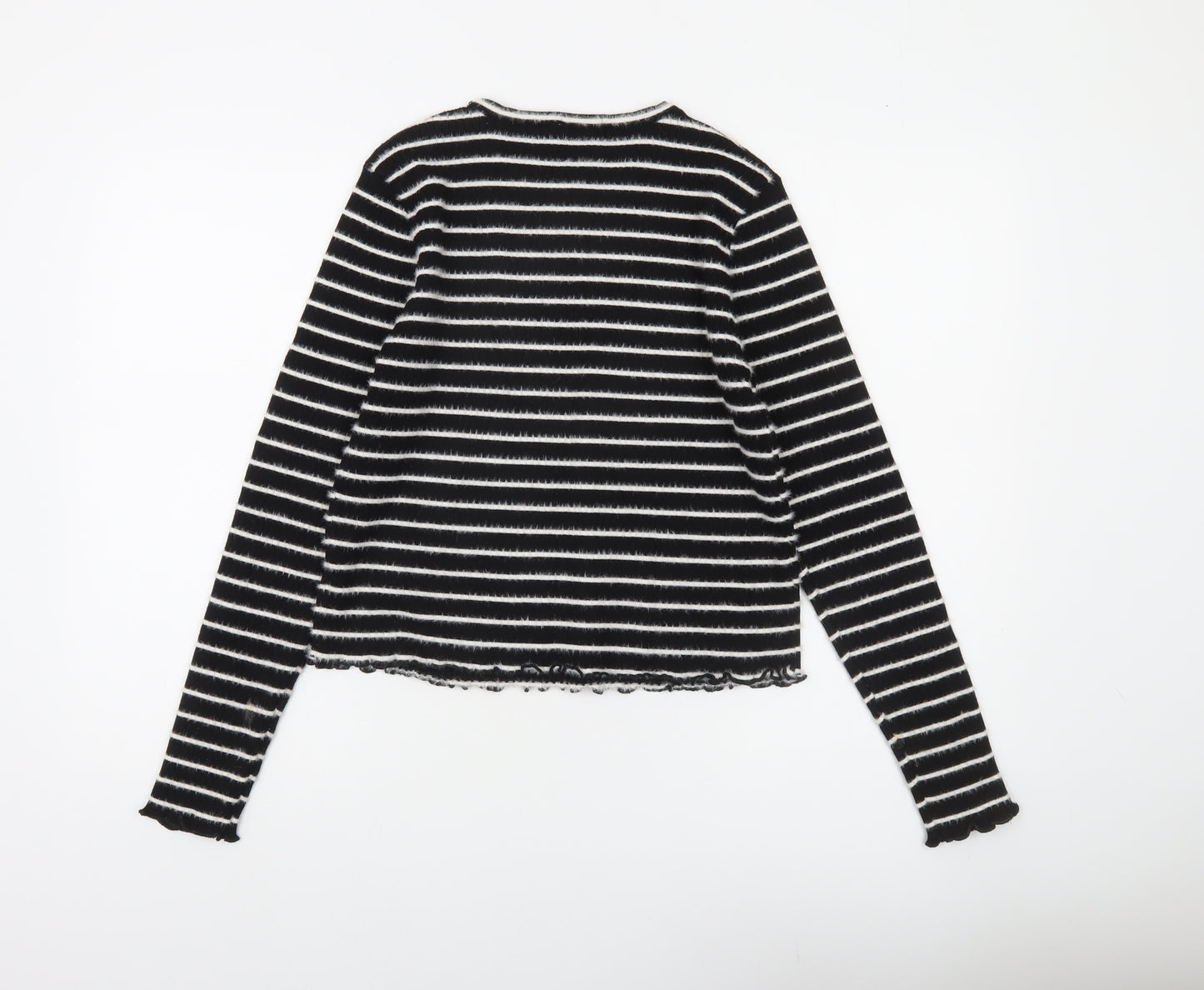 Savida Women's Black Striped Crew Neck Knit Jumper Size 16
