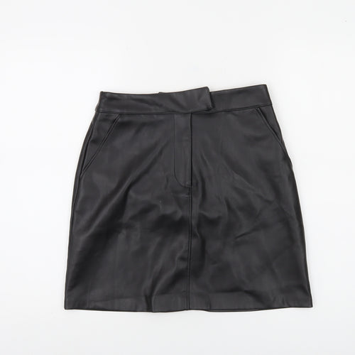 Dunnes Stores Women’s Black Faux Leather Pencil Skirt Size 8 Knee Length