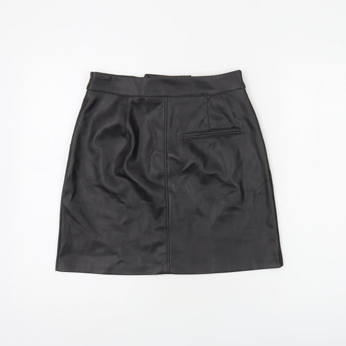 Dunnes Stores Women’s Black Faux Leather Pencil Skirt Size 8 Knee Length