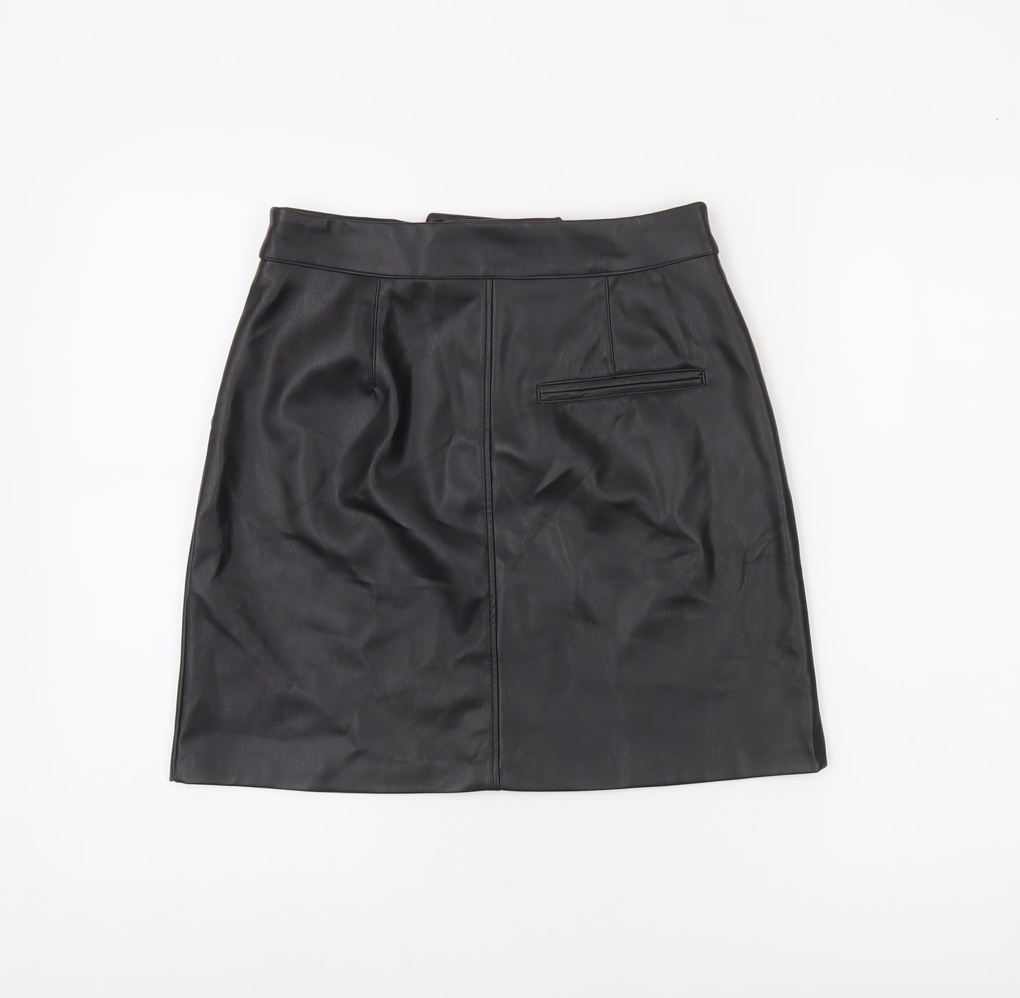 Dunnes Stores Women’s Black Faux Leather Pencil Skirt Size 8 Knee Length