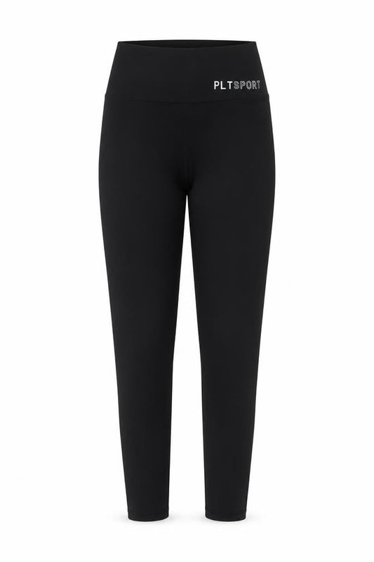 Front view of PRETTYLITTLETHING Women’s Black High Waisted Leggings, size UK 8
