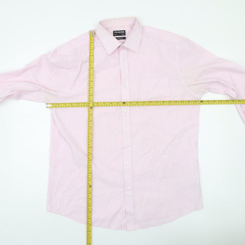 Debenhams The Collection Men's Pink Classic Fit Striped Long Sleeve Dress Shirt 42cm