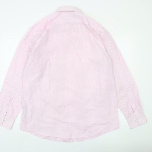 Debenhams The Collection Men's Pink Classic Fit Striped Long Sleeve Dress Shirt 42cm