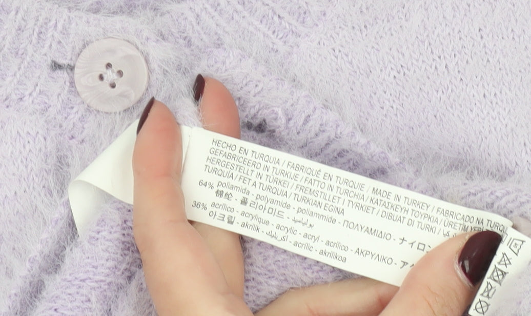 Stradivarius Women's Purple XS Crew Neck Button Cardigan
