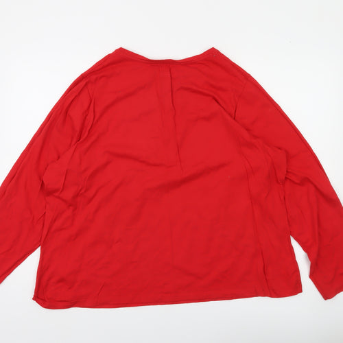 Primark Women’s Red Mickey & Friends Christmas 2XL Long Sleeve Pyjama Top