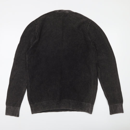 Goodthreads Men's Black Cotton Knit Crew Neck Pullover Sweatshirt M