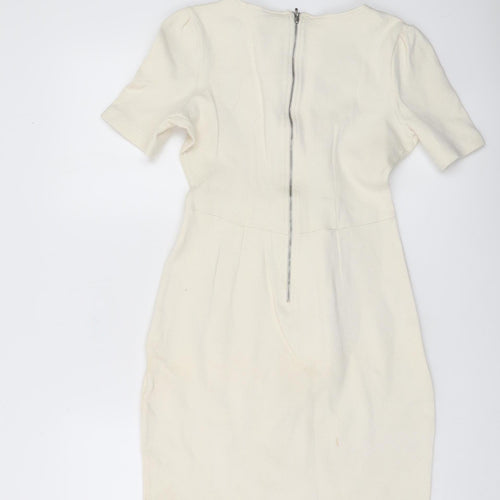 Cremieux Women’s Ivory Sheath Knee Length Dress XS