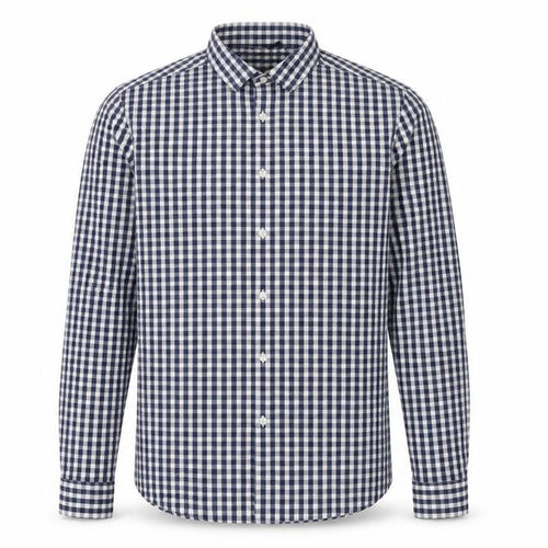 ASOS DESIGN Men's Blue Check Slim Fit Long Sleeve Button-Up Shirt M