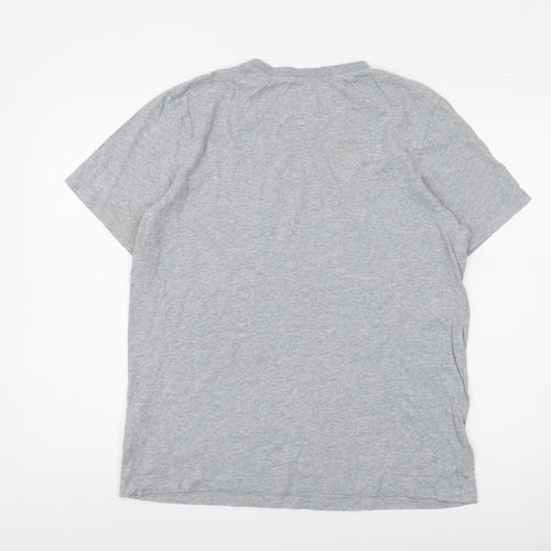 Nike Men's Grey Crew Neck Short Sleeve Cotton T-Shirt M