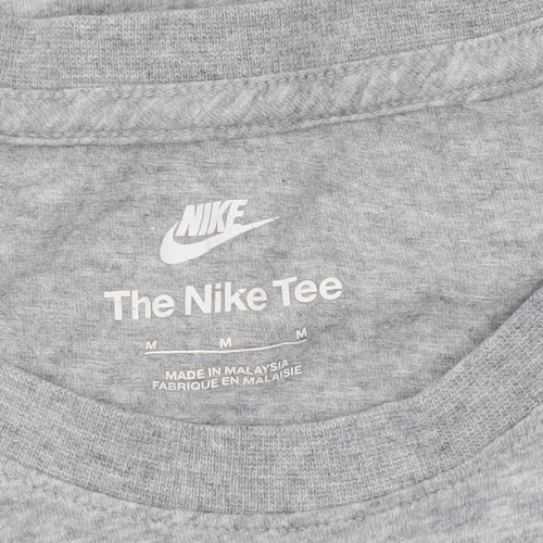 Nike Men's Grey Crew Neck Short Sleeve Cotton T-Shirt M