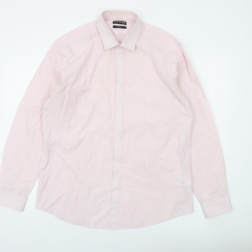Debenhams Men's Pink Slim Fit Long Sleeve Striped Shirt 16.5in