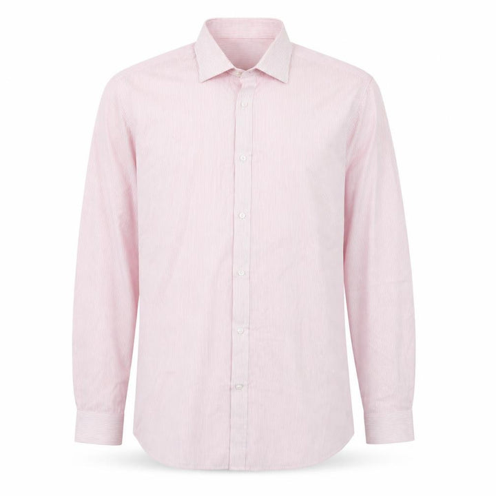 Debenhams Men's Pink Slim Fit Long Sleeve Striped Shirt 16.5in