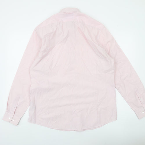 Debenhams Men's Pink Slim Fit Long Sleeve Striped Shirt 16.5in