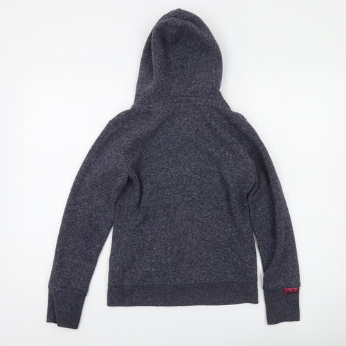 Superdry Womens Blue Pullover Hoodie XXS Vintage Graphic Sweatshirt