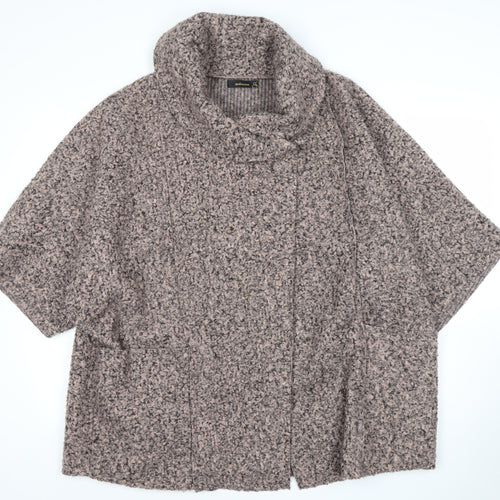 Steilmann Women’s Beige Knit Cape Coatigan Relaxed Fit Mid-Length Jacket Size M