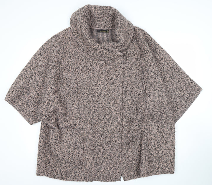 Steilmann Women’s Beige Knit Cape Coatigan Relaxed Fit Mid-Length Jacket Size M