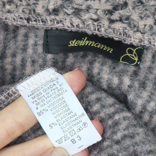 Steilmann Women’s Beige Knit Cape Coatigan Relaxed Fit Mid-Length Jacket Size M