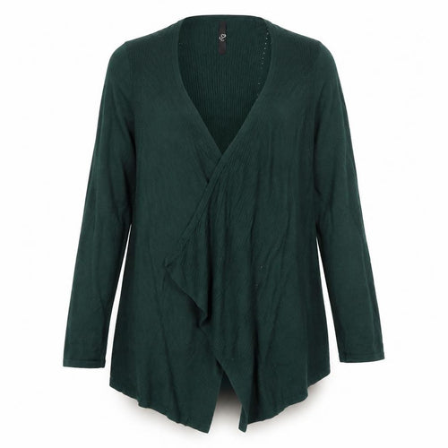 Evans Women's Green Wrap Knit Cardigan Size 14 Viscose Nylon Long Sleeve