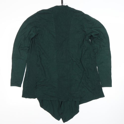 Evans Women's Green Wrap Knit Cardigan Size 14 Viscose Nylon Long Sleeve