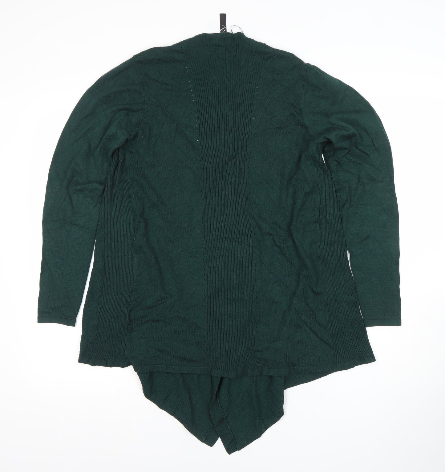 Evans Women's Green Wrap Knit Cardigan Size 14 Viscose Nylon Long Sleeve