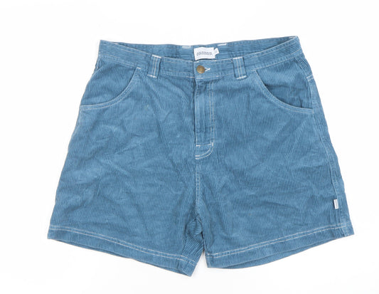 Ghanda Women Blue Size 10 Corduroy Chino Shorts