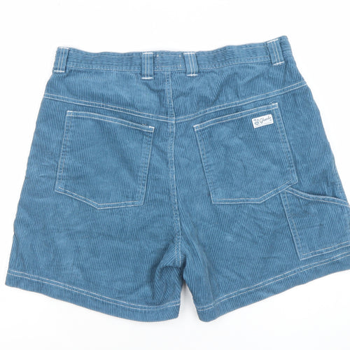 Ghanda Women Blue Size 10 Corduroy Chino Shorts