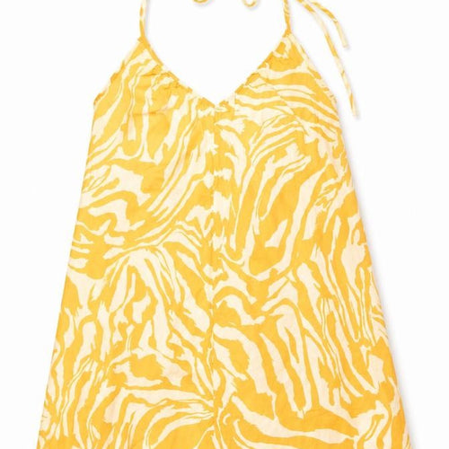 H&M Women’s Yellow Animal Print Viscose Slip Dress Size 12 Summer