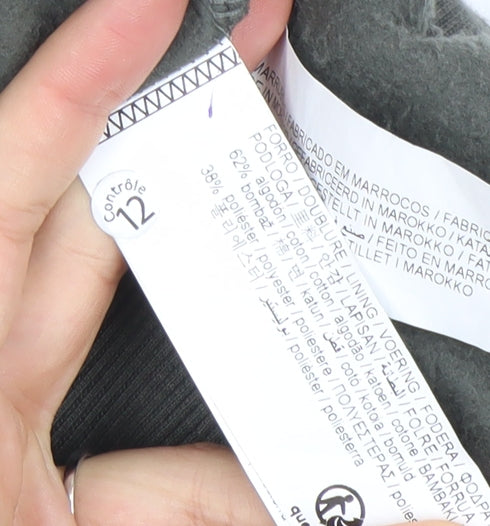 Pull&Bear Women's Grey Full Zip Hoodie Size 12 Cotton Blend