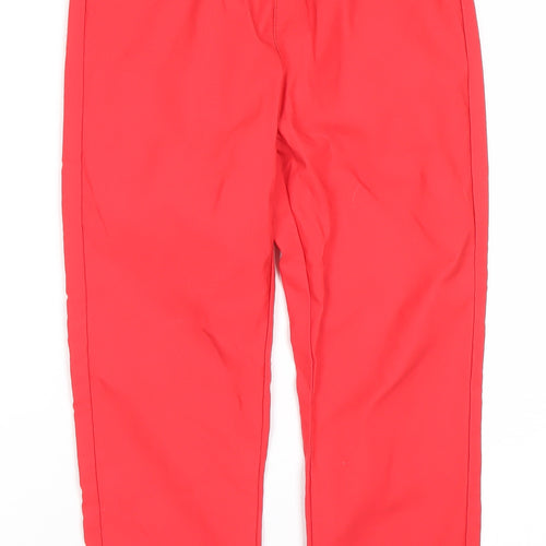 Freequent Womens Red Cropped Slim Jeans Size S Elastic Waist