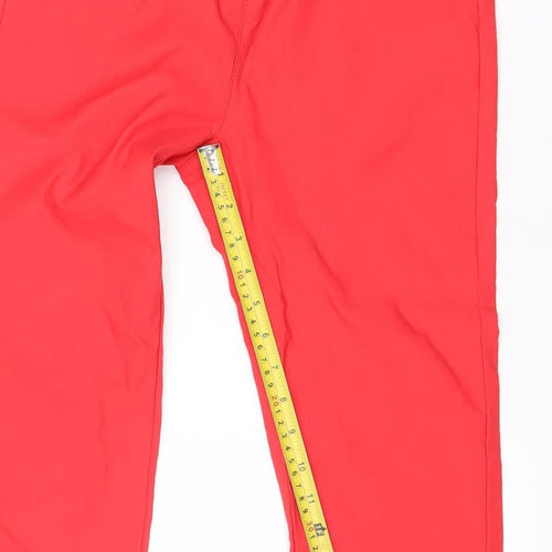 Freequent Womens Red Cropped Slim Jeans Size S Elastic Waist