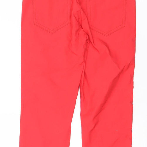 Freequent Womens Red Cropped Slim Jeans Size S Elastic Waist