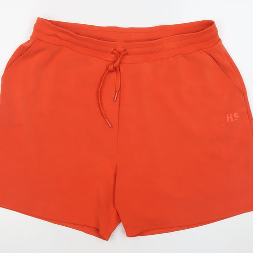 Helen Steele Orange Women's L Sweat Shorts Elastic Waist Activewear
