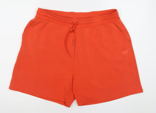 Helen Steele Orange Women's L Sweat Shorts Elastic Waist Activewear