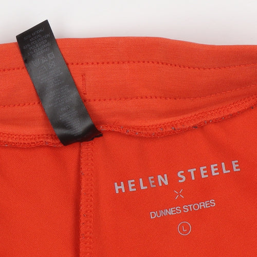 Helen Steele Orange Women's L Sweat Shorts Elastic Waist Activewear