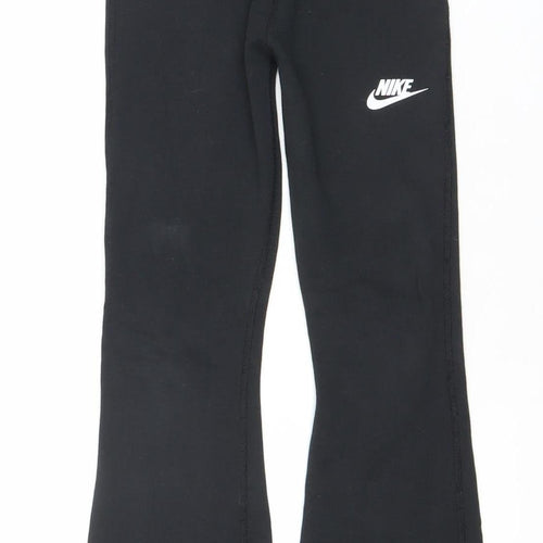 Nike Girls Black Ankle Leggings S Slim Fit Activewear Stretch Trousers