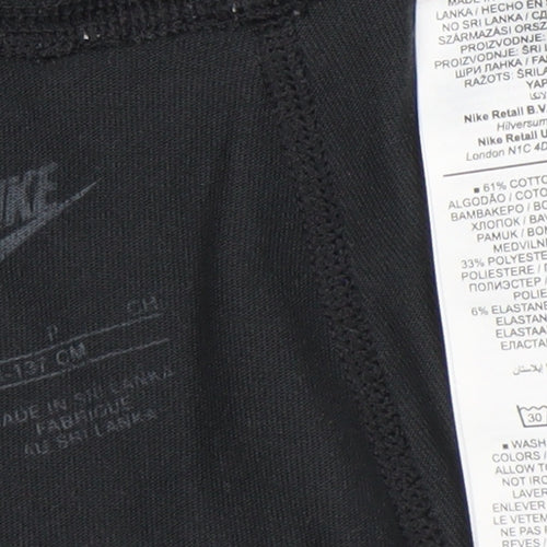 Nike Girls Black Ankle Leggings S Slim Fit Activewear Stretch Trousers