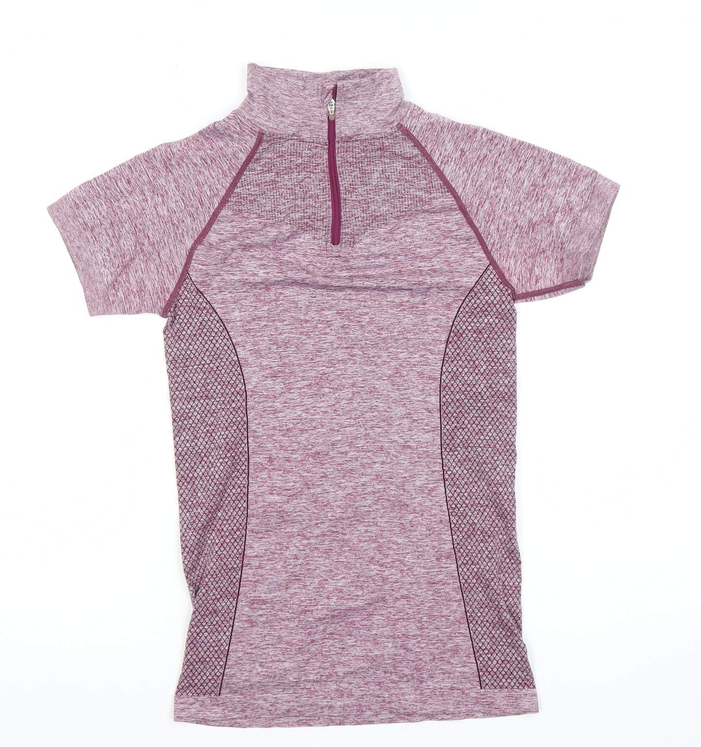 Crane Women’s Purple Short Sleeve 1/4 Zip Athletic T-Shirt Size S