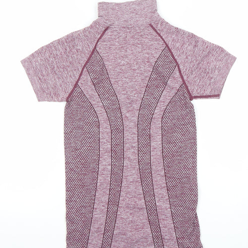 Crane Women’s Purple Short Sleeve 1/4 Zip Athletic T-Shirt Size S