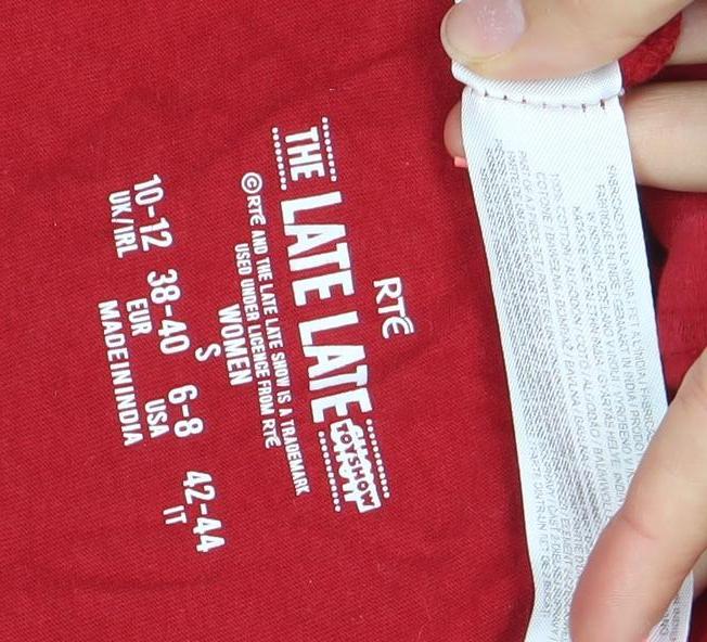 RTÉ The Late Late Toy Show Red Long Sleeve Top Women’s Size S 10-12