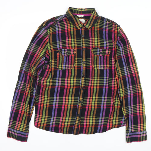 Cowgirlblle Womens Multicoloured Check Flannel Button-Up Shirt XL