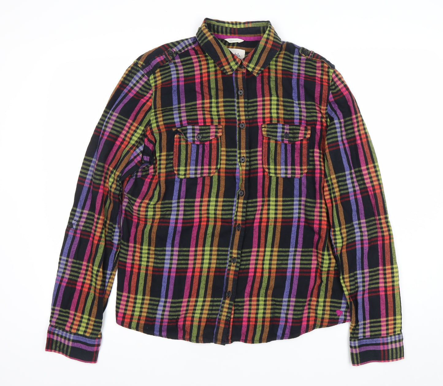 Cowgirlblle Womens Multicoloured Check Flannel Button-Up Shirt XL