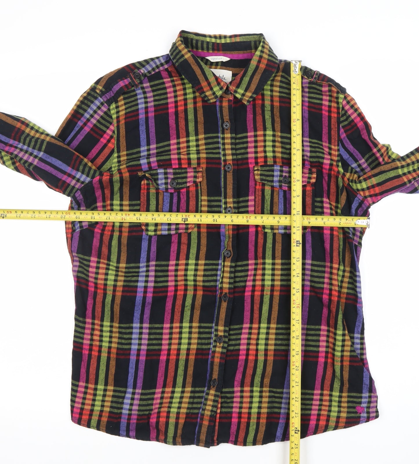 Cowgirlblle Womens Multicoloured Check Flannel Button-Up Shirt XL