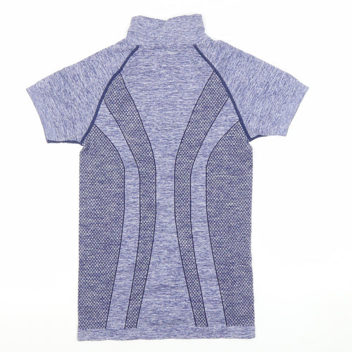 Crane Women's Blue Short Sleeve 1/4 Zip Athletic T-Shirt S