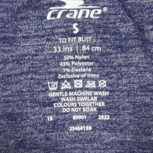 Crane Women's Blue Short Sleeve 1/4 Zip Athletic T-Shirt S