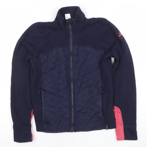 Decathlon Girls Blue Quilted Full Zip Fleece Jacket 12 Years