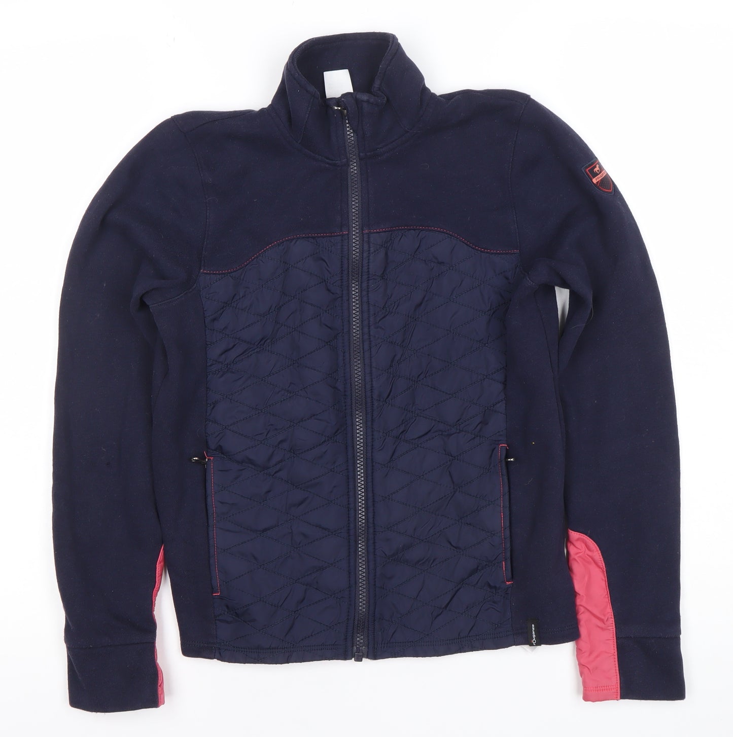 Decathlon Girls Blue Quilted Full Zip Fleece Jacket 12 Years