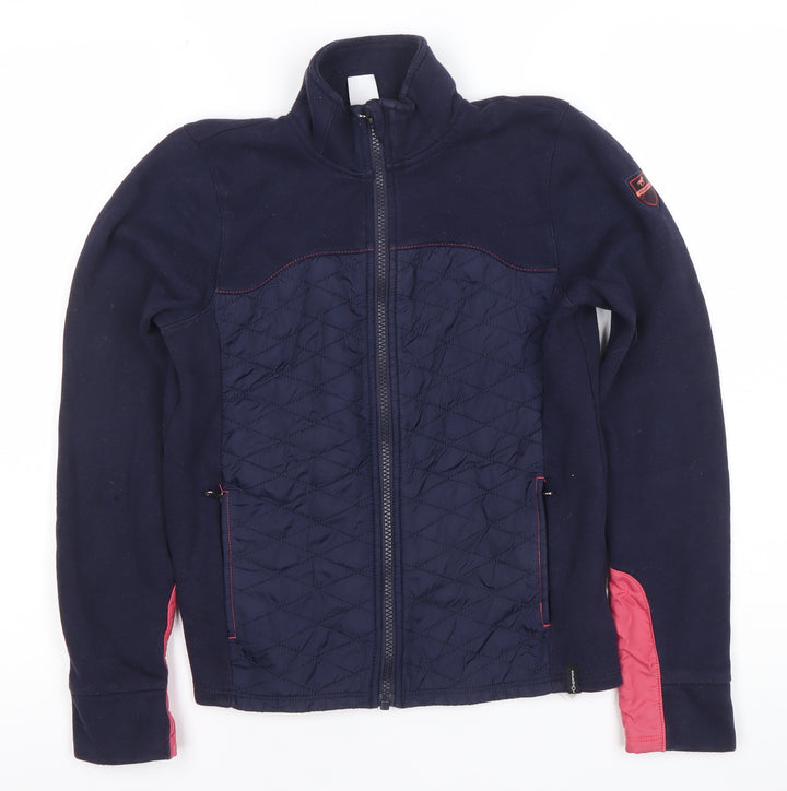 Decathlon Girls Blue Quilted Full Zip Fleece Jacket 12 Years