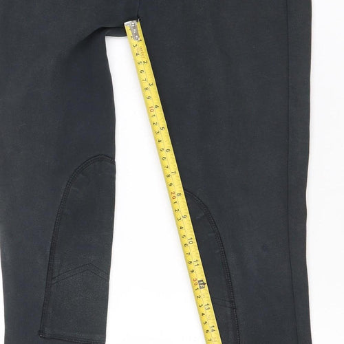 Equestrian Girls Black Stretch Equestrian Riding Trousers Size 24in 152cm Cotton Blend