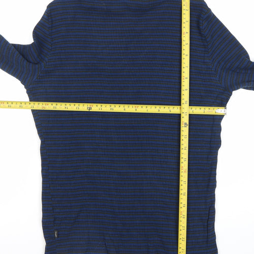 Lee Womens Blue Striped Slim Fit Roll Neck Long Sleeve T-Shirt XL